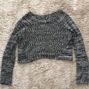 Full tilt grey/black knitted crop sweater
